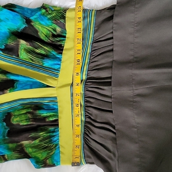 Hype multi color deep vee 100% silk dress NWT - Picture 13 of 13